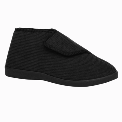 Mens Cord Easy Access Slipper - Black