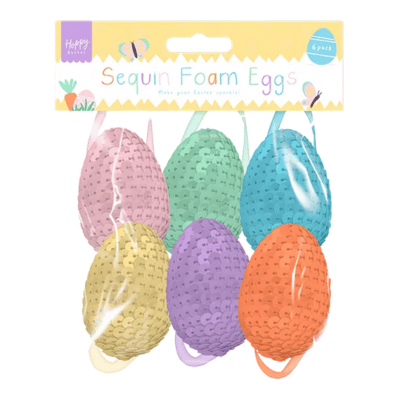 Easter Sequin Foam Eggs 6 Pack
