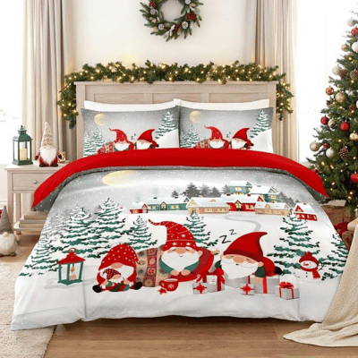 Christmas Gonkmas Snuggle Panel Duvet Set