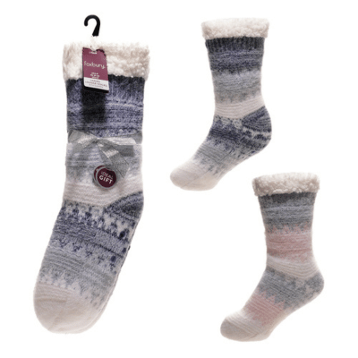 Ladies Soft Lounge Socks with Gripper