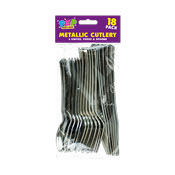Party Metallic Cutlery 18 Pack