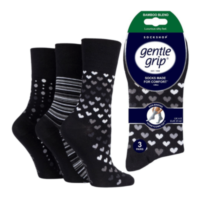 Ladies Bamboo HoneyComb Gentle Grip Socks Mono