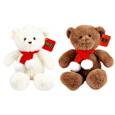 25cm White/Beige Christmas Bear