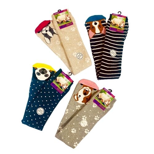 Ladies Super Soft Welly Socks Party Dogs
