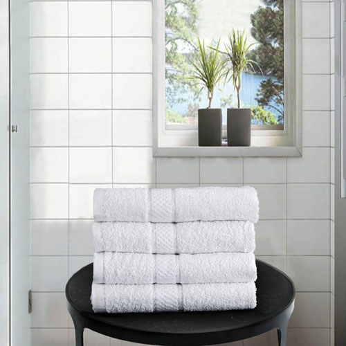 4 Pack Hand Towels Dickens White