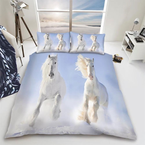 White Horse Reversible Duvet Set Wholesale Bedding Wholesale Duvet
