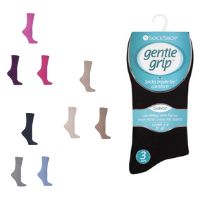 Ladies Gentle Grips Socks Plain Bulk Buy
