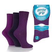 Ladies Diabetic Gentle Grip Socks Purple