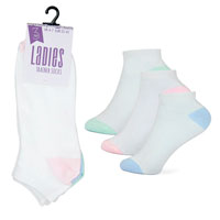 Ladies White Heel And Toe Trainer Socks