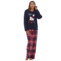 Ladies Teddy Microfleece Cosy Christmas Pyjama Set
