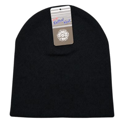 Knitted Beanie Hat Black