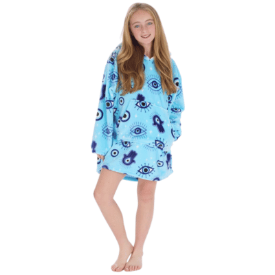 Kids Plush Evil Eye Design Oversized Huggable Hoodie