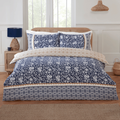 Luxury So Soft Easy Care Duvet Set Eleanor Navy