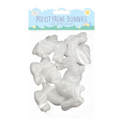 Polystyrene Easter Bunnies 6 Pack