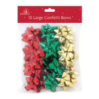 Large Christmas Confetti Bows 18 Pack