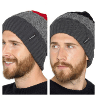 Mens Striped Hat With Fleece Lining