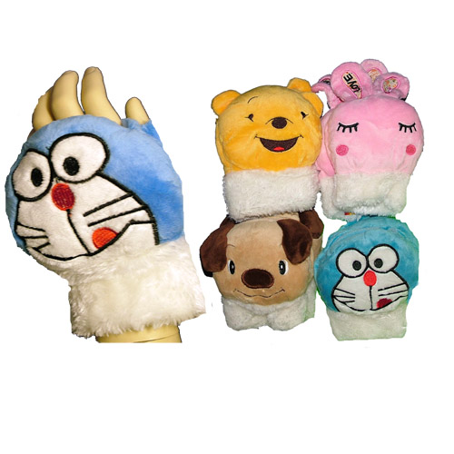Animal Face Fingerless Gloves