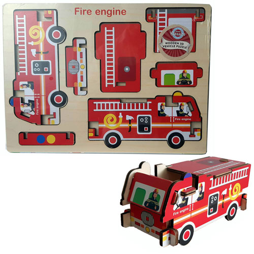 Wood Puzzle - Fire Engine