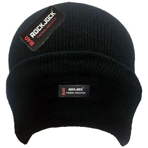 Smooth Knit Turn up Hat with Thermal Lining