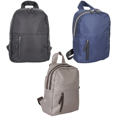 Nicole Brown Nylon Zipped Backpack