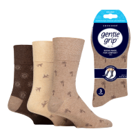 Mens Gentle Grip Core Holiday Beige Icons Socks