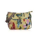 Large Cross Body Canvas Bag Butterfly Yellow