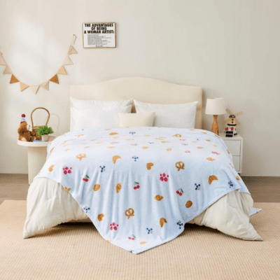 Fun Design Flannel Throw - Croissant 170cm x 230cm