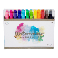 24 Pack Dual Watercolour Brush Pens