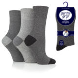 Ladies Gentle Grip Socks Heel And Toe Grey