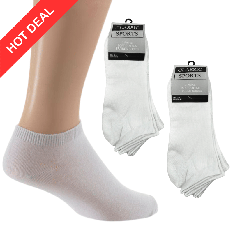 Mens Classic Trainer Socks White 6-11 CARTON PRICE