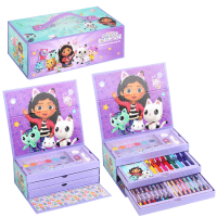 Official Gabbys Doll House 52 Piece Colouring Case