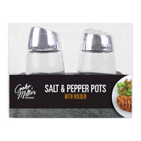 Salt & Pepper Pots With Holder