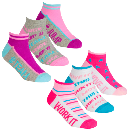 Girls 3 Pack Trainer Liner Socks Work It