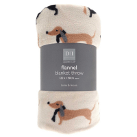 Dachshund Design Super Soft Flannel Blanket Throws