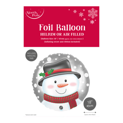 18" Snowman Design Christmas Foil Balloon
