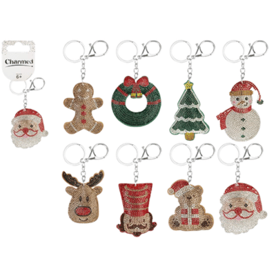 Diamante Christmas Mix Bling Keychain