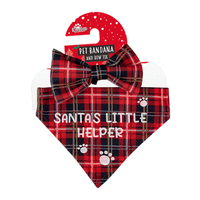 Printed Christmas Pet Bandana & Bow Tie