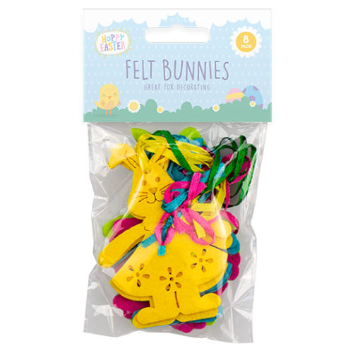 Easter Felt Hanging Bunnies 8 Pack