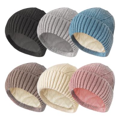 Ladies Leaf Cable Knit Hat WIth Cosy Fleece Lining