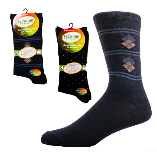 Wholesale Socks FlexiTop Non Elastic Socks Assorted Diabetic