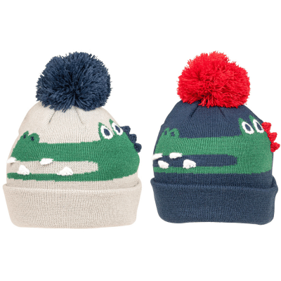 Boys Crocodile Print Bobble Hat