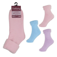 Ladies Plain Brushed Bed Socks