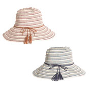 Ladies Coloured Summer Hat With Tassel Band