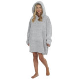 Ladies Grey Borg Oversized Snuggle Hoodie