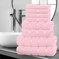 8 Piece Boston Towel Bale Set Blush Pink