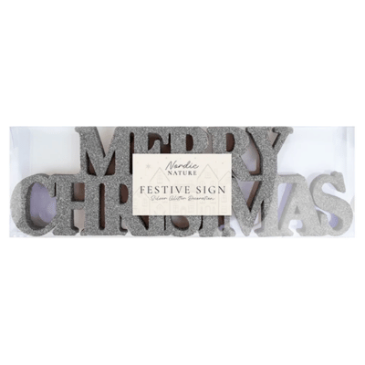 Silver Merry Christmas Sign