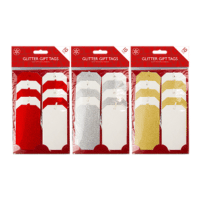 Glitter Christmas Gift Tags 10 Pack