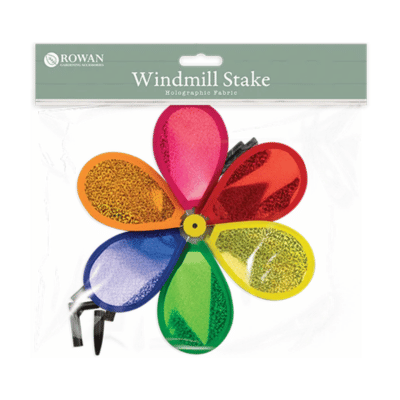 Holographic Fabric Windmill On Stick