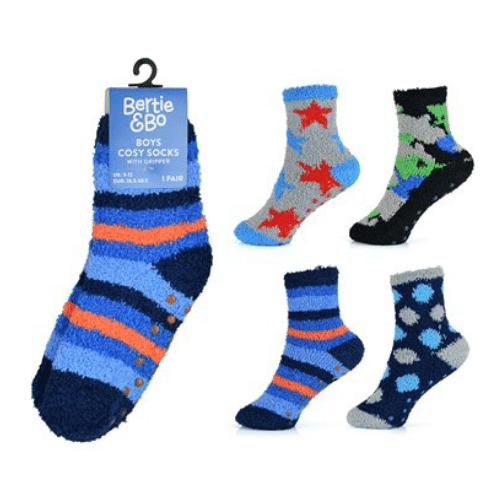 Boys 1 Pair Cosy Socks with Gripper | Wholesale Gloves | Wholesaler ...