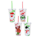 Christmas Cup With Twist Straw